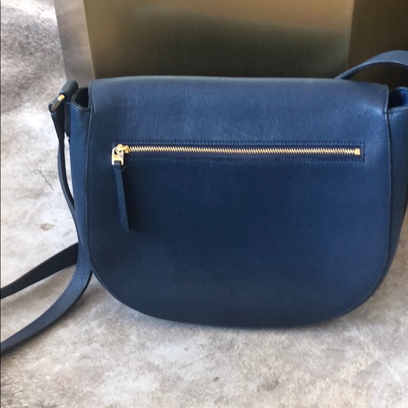 Celine Grained Calfskin Compact Trotteur navy - Picture 6 of 12